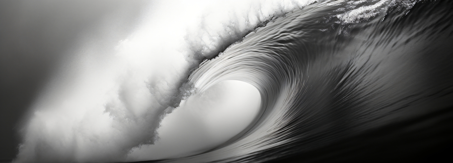 Vortex of Foam – Black & White Wave Print  Print