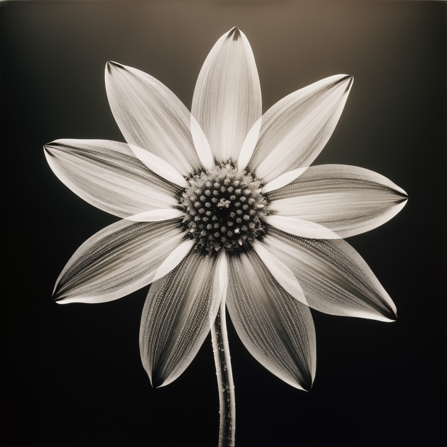 Sumptuous – Soft-Glow Daisy Monochrome Art Print  Print