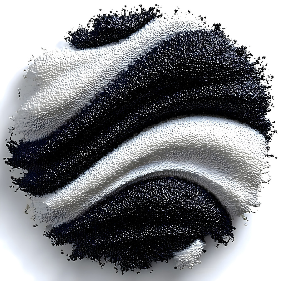 Tideform Sphere – Textured Black & White Print  Print