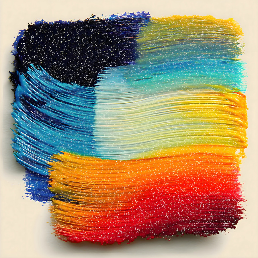 Chromatic Blocks IX – Patchwork Abstract Print  Print