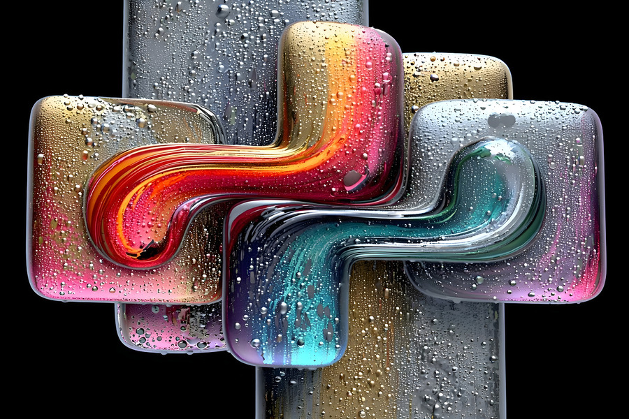 Puzzle Links – Interlocking Color Blocks Print  Print