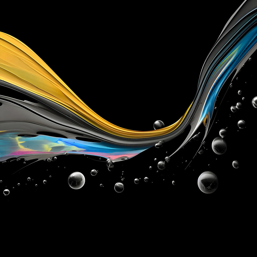 Night Tide – Gold Current Abstract Print  Print