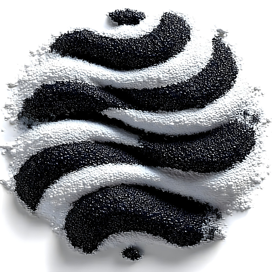 Zebra Orbit – Monochrome Ripple Sphere Print  Print