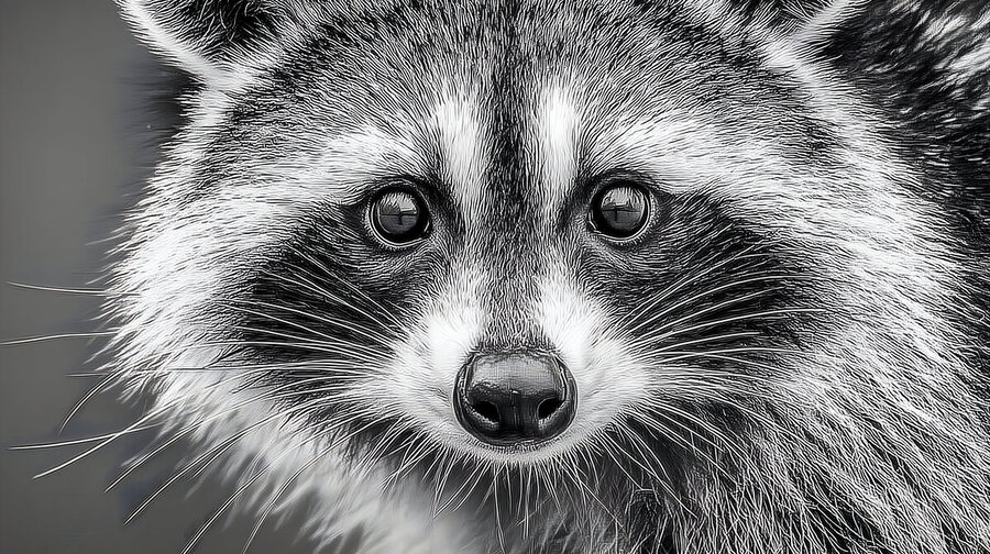 Masked Intentions – Raccoon Portrait Art Print  Print