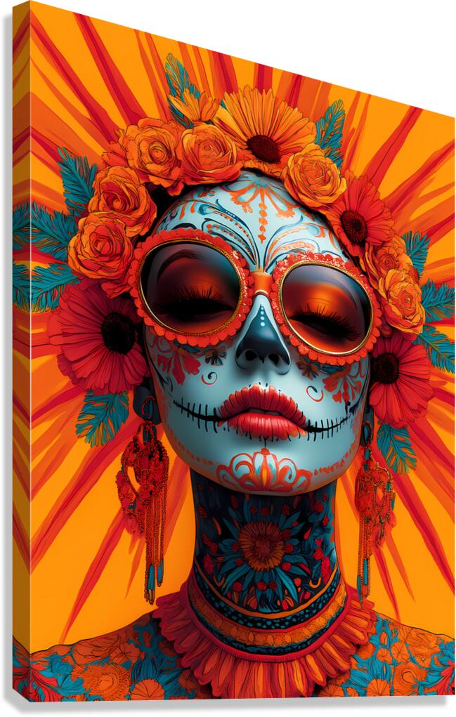 Diosa De Los Muertos - Goddess Of The Dead - Dia de los Muertos Art Prints Canvas Print