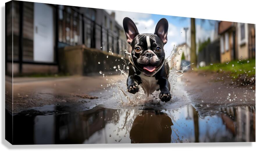 Joy Unleashed - French Bulldog Splash Art Prints Canvas Print