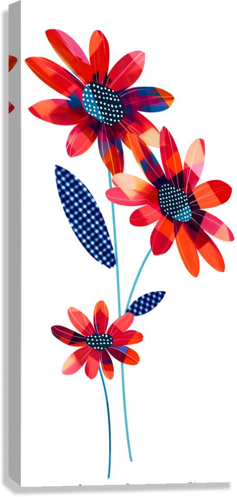 Plaid Botanica 14 - Colorful Floral Art Prints Canvas Print