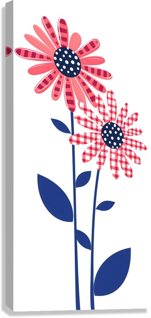 Plaid Botanica 6 - Graphic Floral Art Prints Canvas Print