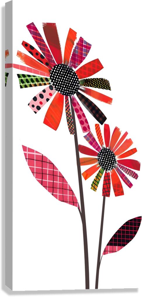 Plaid Botanica 23 - Modern Floral Art Prints Canvas Print