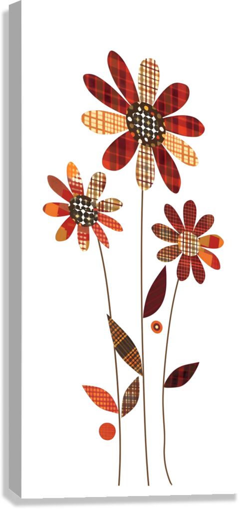 Plaid Botanica 19 - Modern Retro Floral Art Prints Canvas Print