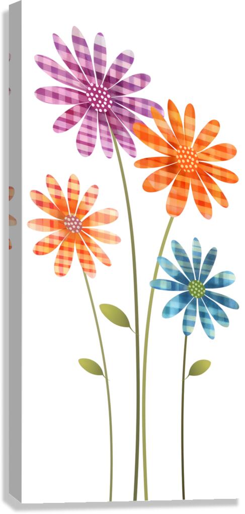 Plaid Botanica 11 - Colorful Floral Art Prints Canvas Print