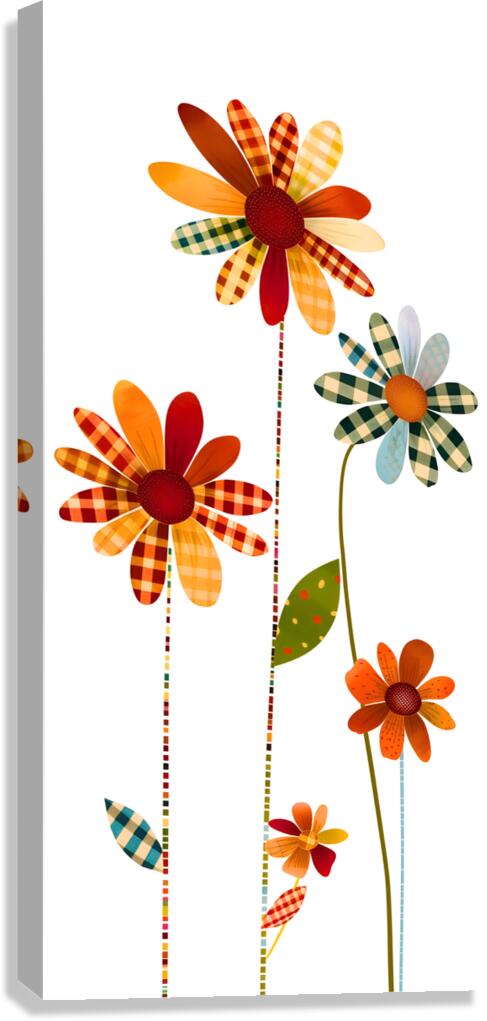 Plaid Botanica 18 - Modern Floral Art Prints Canvas Print