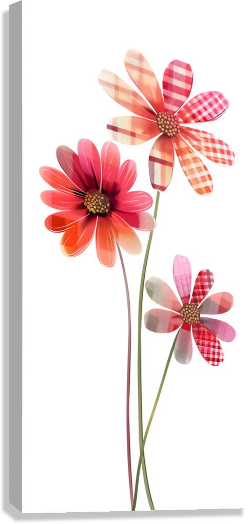 Plaid Botanica 4 - Contemporary Floral Art Prints Canvas Print