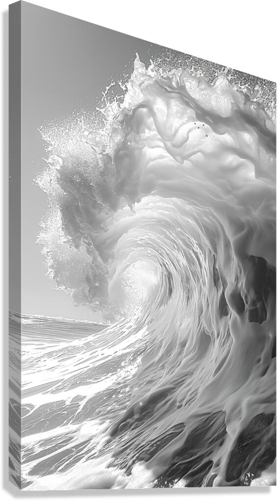 Shore Break - Black & White Wave Art Prints Canvas Print