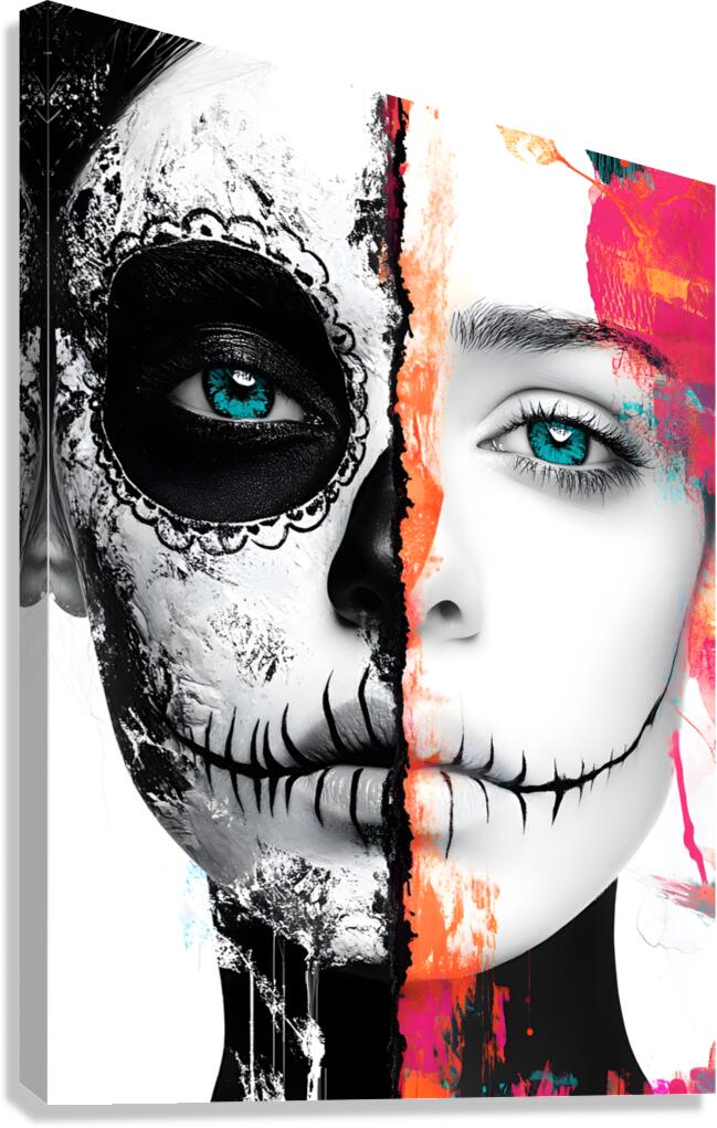 Mitad Del Mas Alla - Half Of The Beyond - Surreal Skull Art Prints Canvas Print