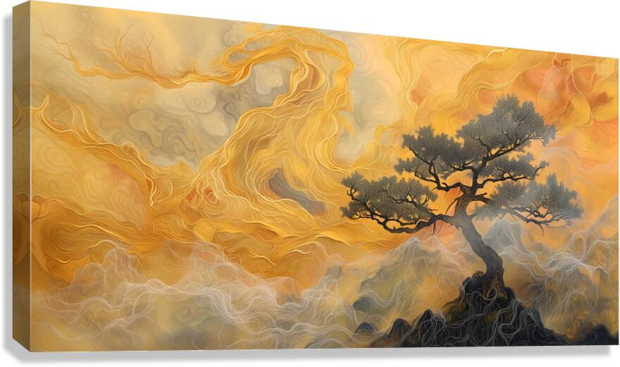 Kintsugi No Kumo 金継ぎの雲 - Clouds Of Kintsugi - Japanese Abstract Art Prints Canvas Print