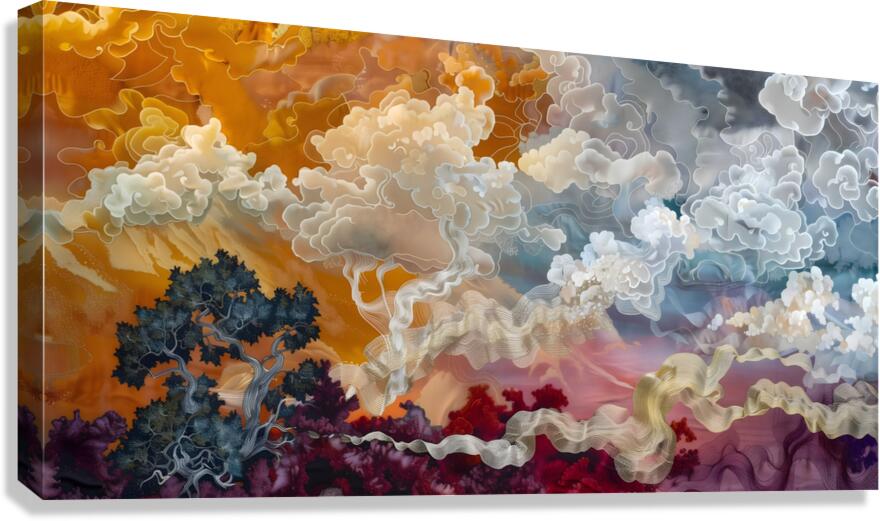 Shikisai No Kaze 色彩の風 - Winds Of Color - Japanese Abstract Landscape Art Prints Canvas Print