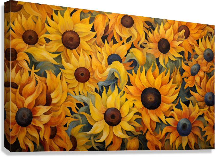 Helios - Sunflower Field Art Prints Canvas Print