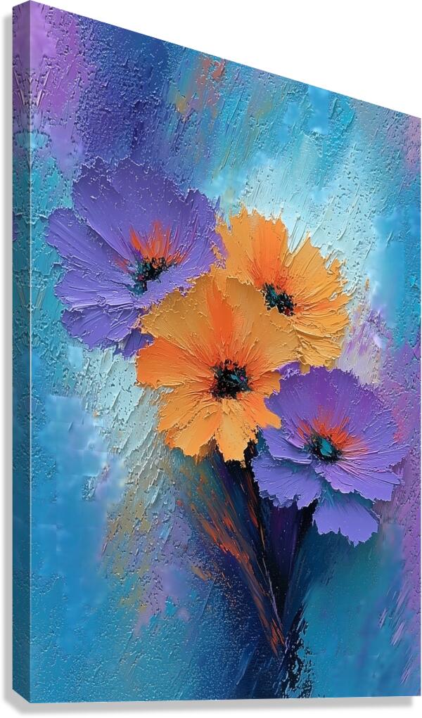 Floraison Au Crepuscule - Twilight Bloom - Contemporary Floral Art Prints Canvas Print