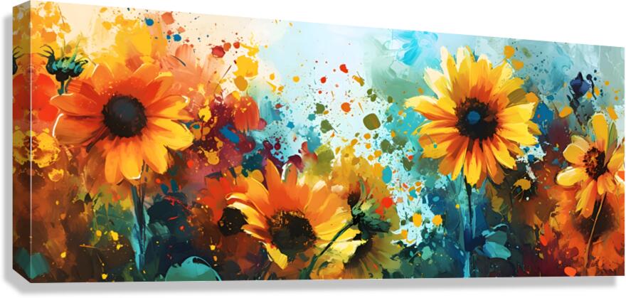 Petales En Feu - Petals On Fire - Wildflower Field Art Prints Canvas Print