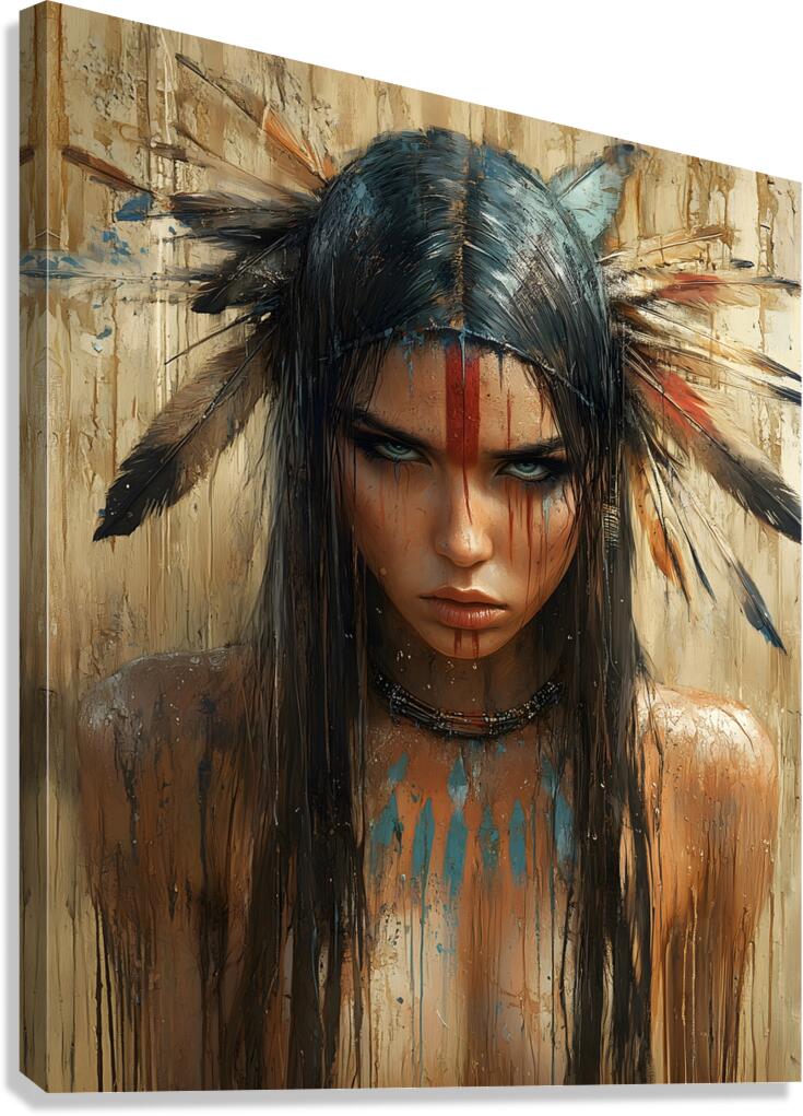 The Gaze Of Fire - Mythic Portrait Art Prints Canvas Print