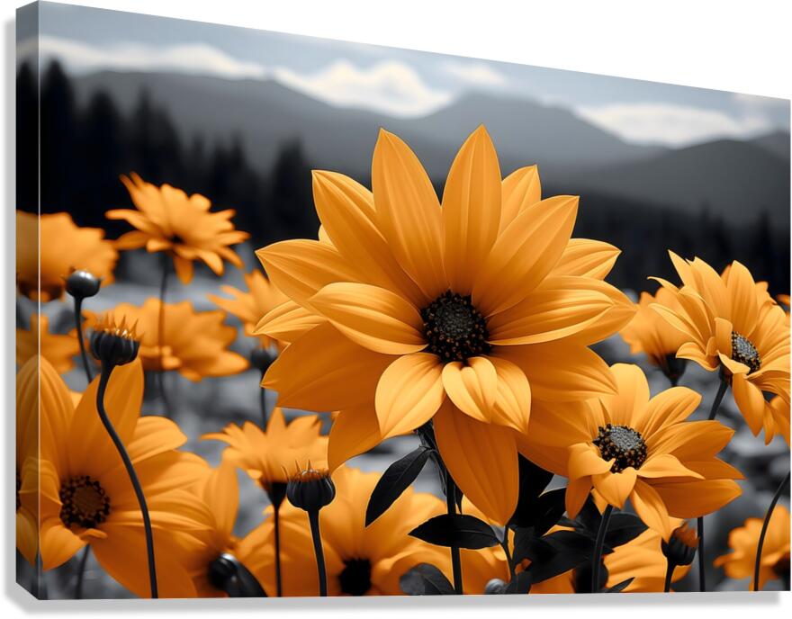 Fleurs Du Crepuscule - Flowers Of Dusk - Evening Floral Art Prints Canvas Print