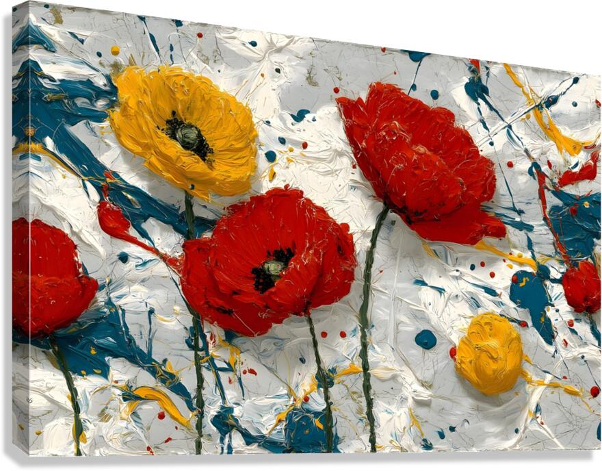 Fleurs En Mouvement - Flowers In Motion - Dynamic Floral Art Prints Canvas Print