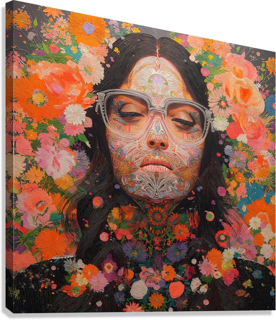 Pensamientos Florales - Floral Thoughts - Pop Surreal Floral Art Prints Canvas Print