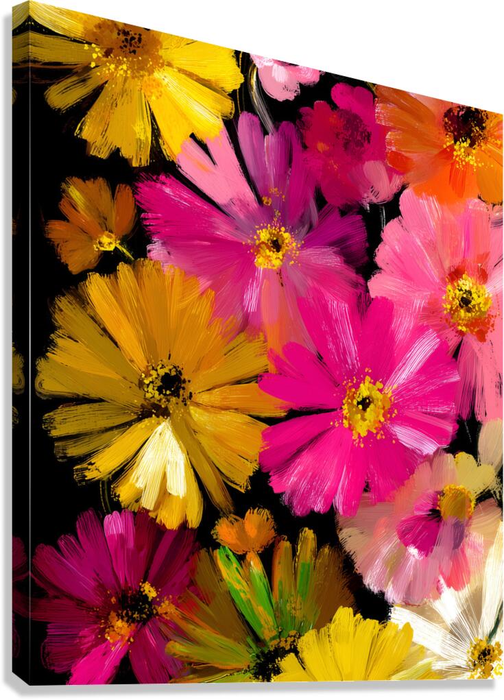 Luce Che Sboccia Nel Buio - Light That Blooms In The Dark - Luminous Floral Art Prints Canvas Print