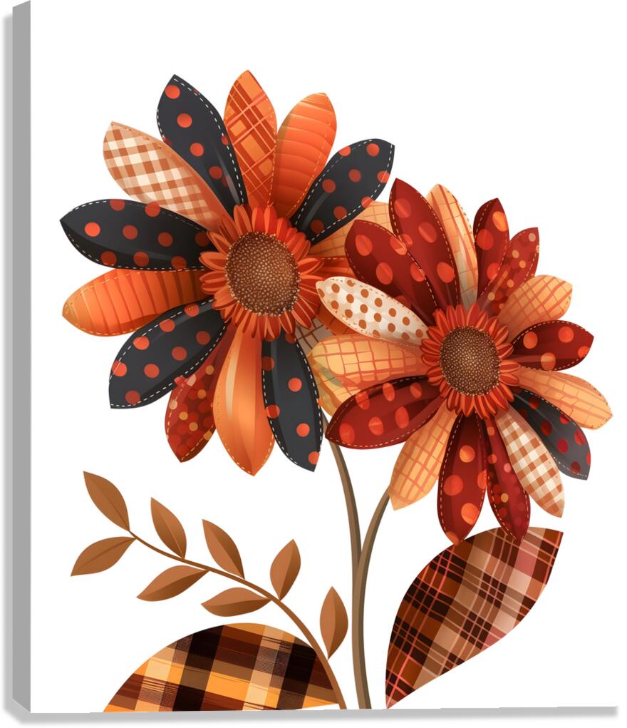 Plaid Botanica 28 - Modern Floral Art Prints Canvas Print
