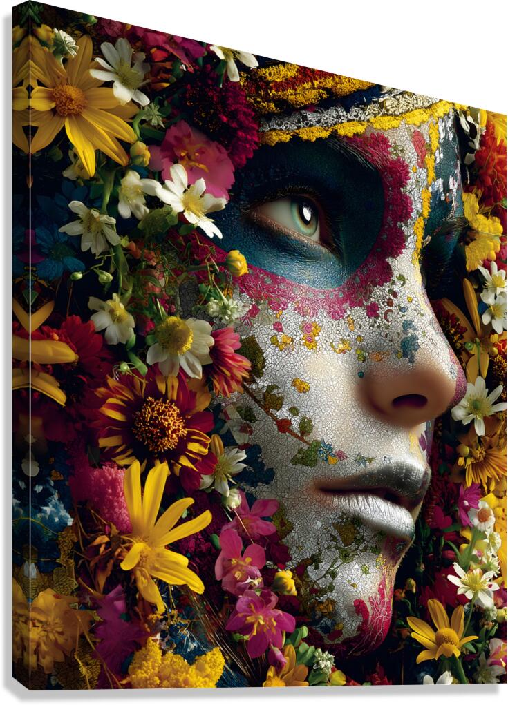 La Reina De Las Flores - The Queen Of Flowers - Pop Surreal Floral Art Prints Canvas Print