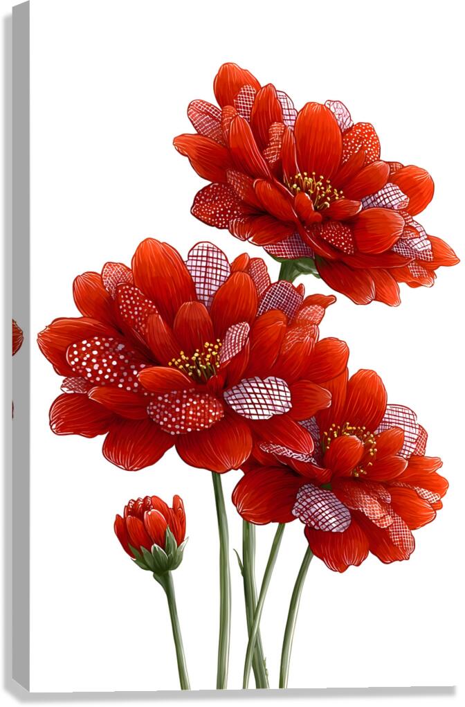 Plaid Botanica 29 - Modern Floral Art Prints Canvas Print