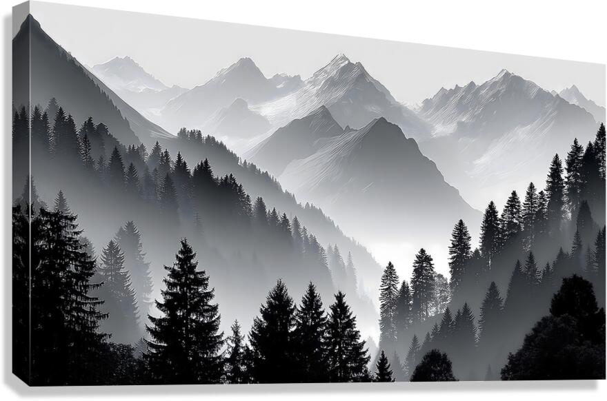 Timber And Time - Monochrome Landscape Art Prints Canvas Print