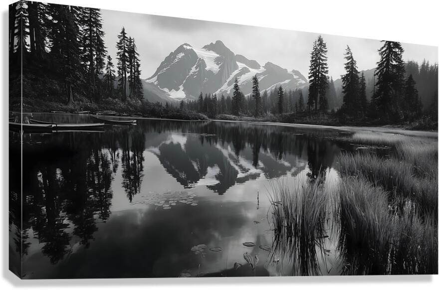 Reflections Of The Wild - Monochrome Landscape Art Prints Canvas Print