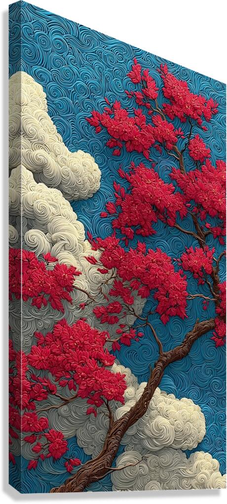 Ten No Hana 天の花 - Flowers Of Heaven - Japanese Floral Art Prints Canvas Print