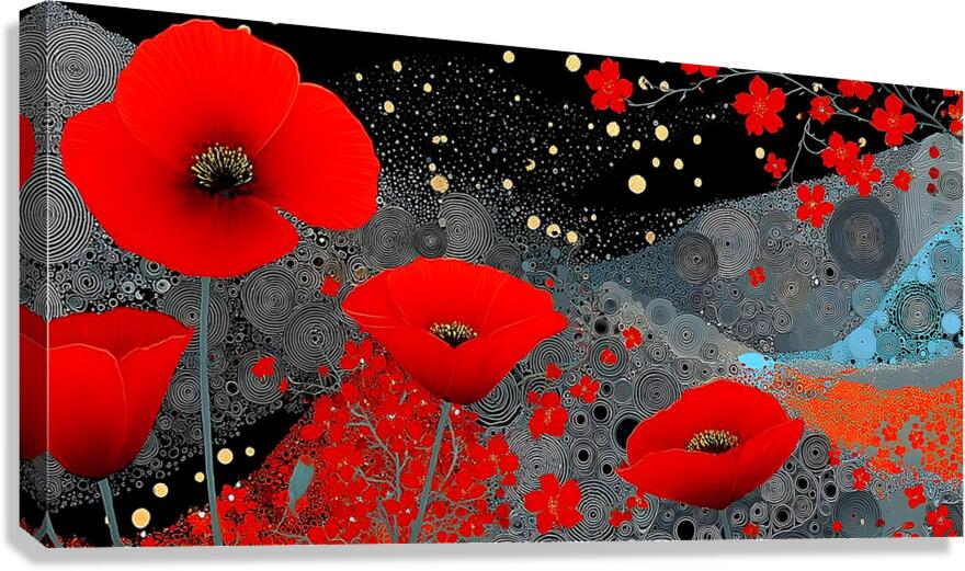 Yoru No Hana 夜の花 - Night Bloom - Japanese Floral Art Prints Canvas Print