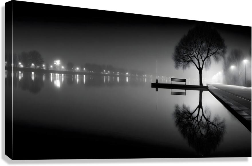 Sit And Reflect - Minimal Monochrome Art Prints Canvas Print