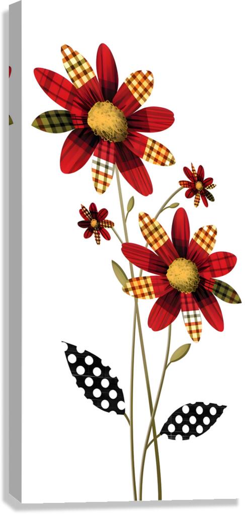 Plaid Botanica 32 - Contemporary Floral Art Prints Canvas Print