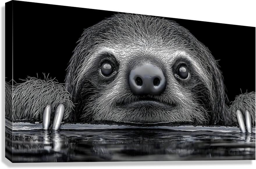 Sloth – Wildlife Portrait Art Print Canvas Print