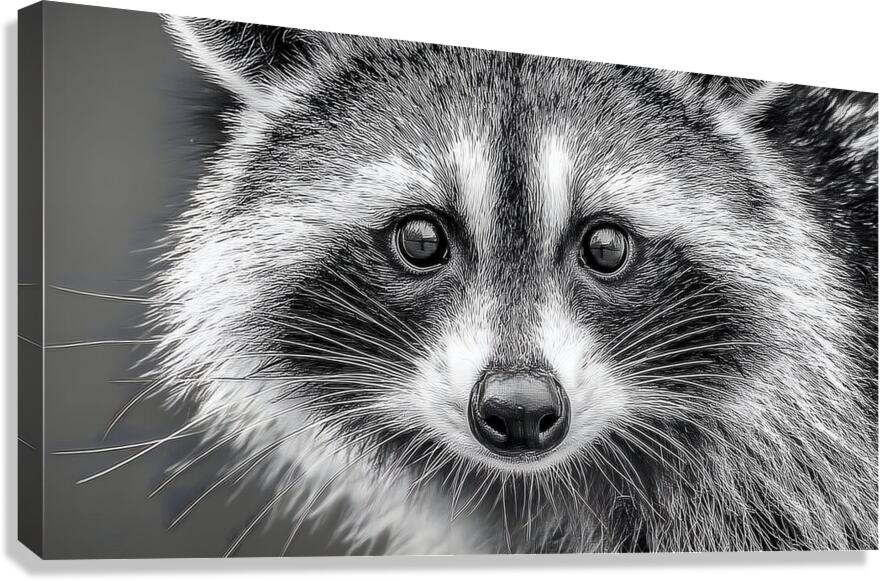 Masked Intentions – Raccoon Portrait Art Print Canvas Print