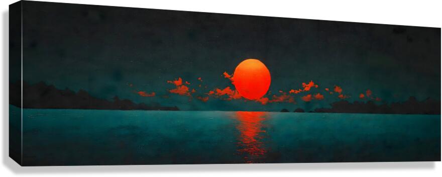 Setting Sun – Modern Sunset Art Print Canvas Print
