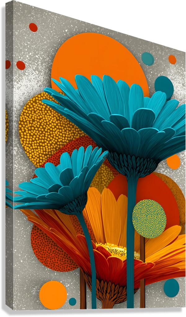 Atomic Petals – Modern Floral Art Print Canvas Print
