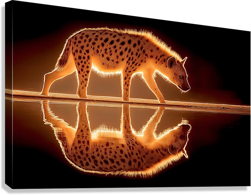 Ember Stalker – Hyena Reflection Print Canvas Print