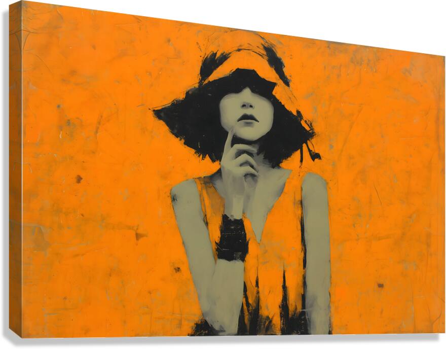 In the Orange Shadow – Vintage Fashion Art Print Canvas Print