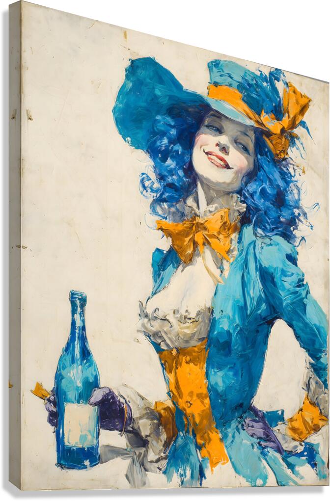 Sonrisa de Champan – Champagne Smile Vintage Poster Art Print Canvas Print