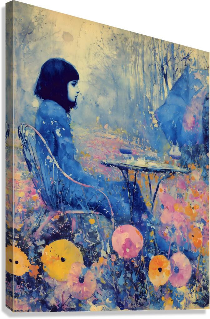 Una Copa en el Jardin – A Glass in the Garden Vintage Poster Art Print Canvas Print