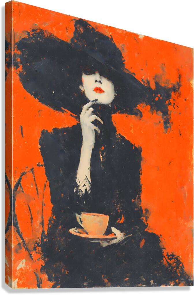 Noir Elegance Portrait – Vintage Fashion Art Print Canvas Print