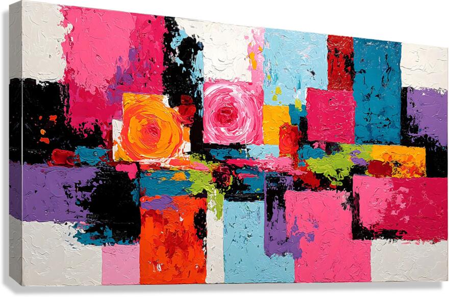 Vibrant Geometric Blocks – Modern Abstract Art Print Canvas Print