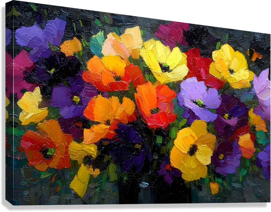 Bloom Rush – Floral Abstract Art Print Canvas Print