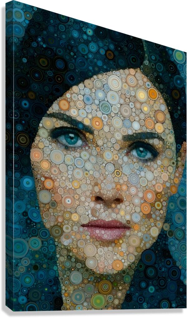 Circular Mosaic Portrait – Women’s Portrait Art Print Canvas Print
